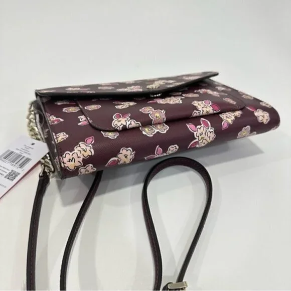 Kate Spade Tinsel Flap CrossbodyClutch Bag with Floral Print